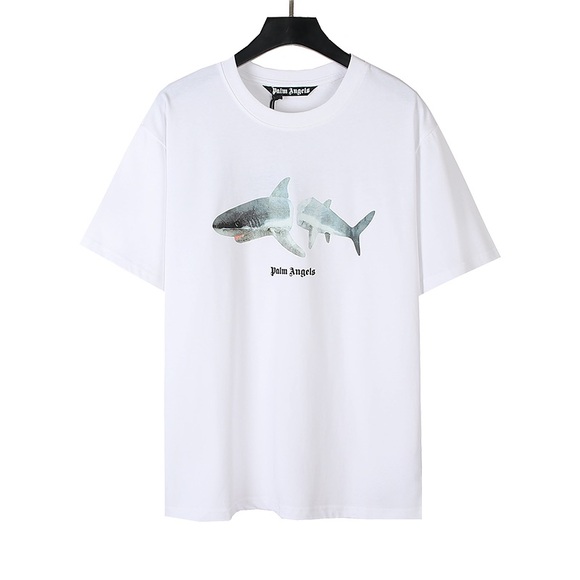 Palm Angels Black and White Short Sleeve Tee